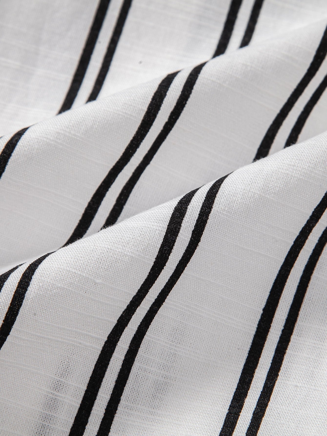 Linen Look Striped Button Up Shirt & Straight Leg Linen Pants