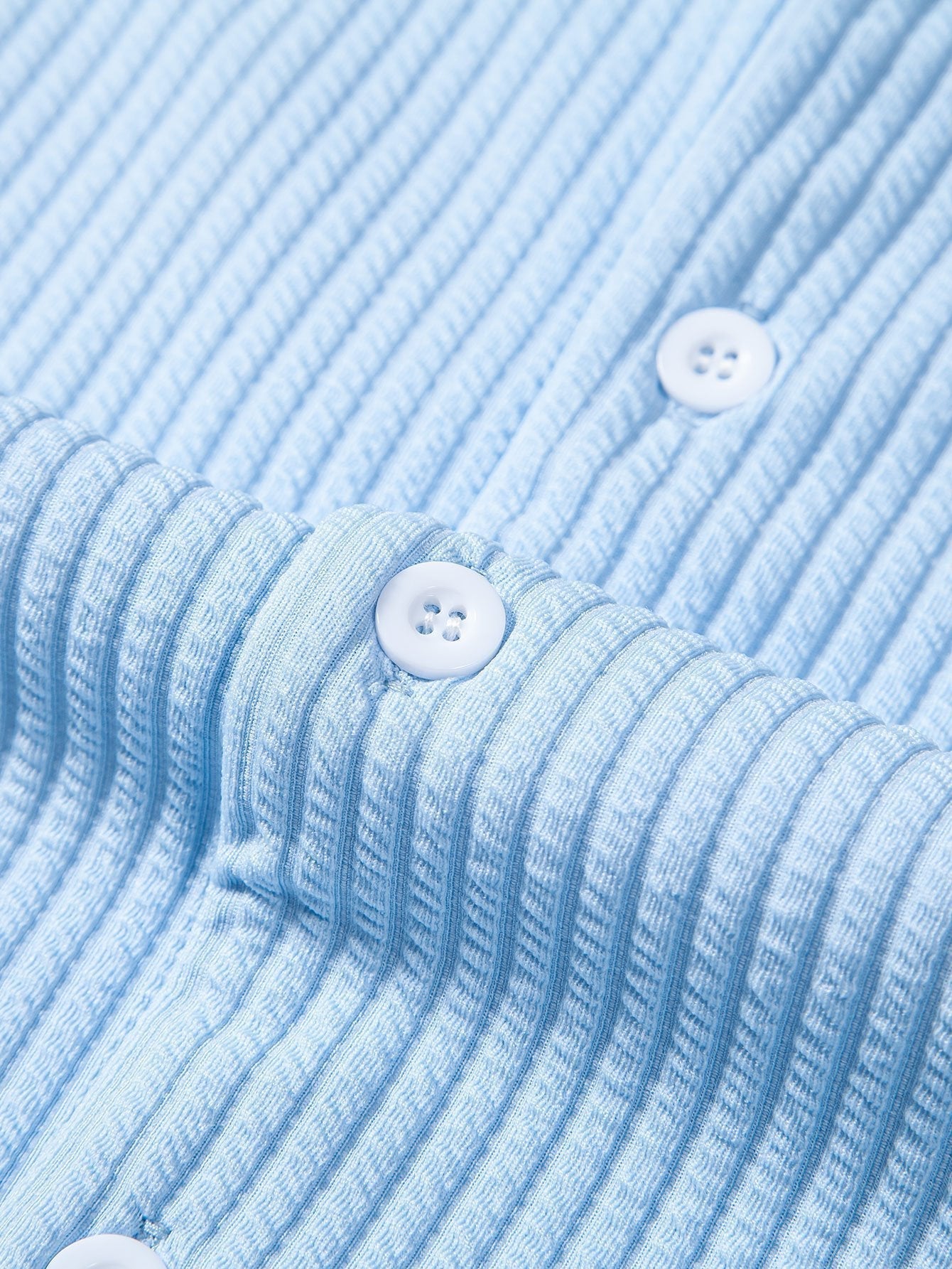 Muscle Fit Ribbed Deep Cuban Shirt & Drawstring Ribbed Shorts