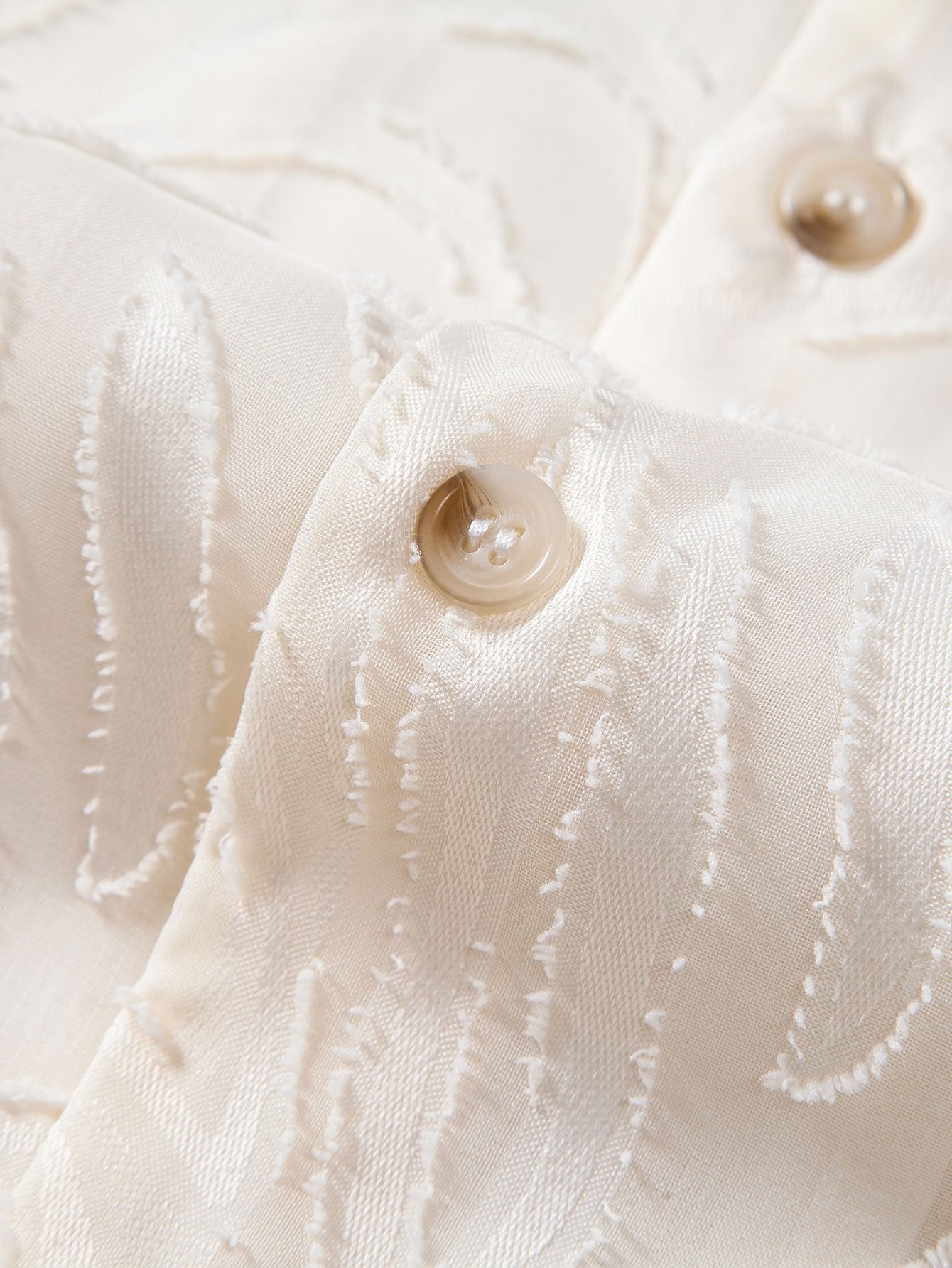 Jacquard Texture Cuban Shirt & Straight Leg Linen Pants