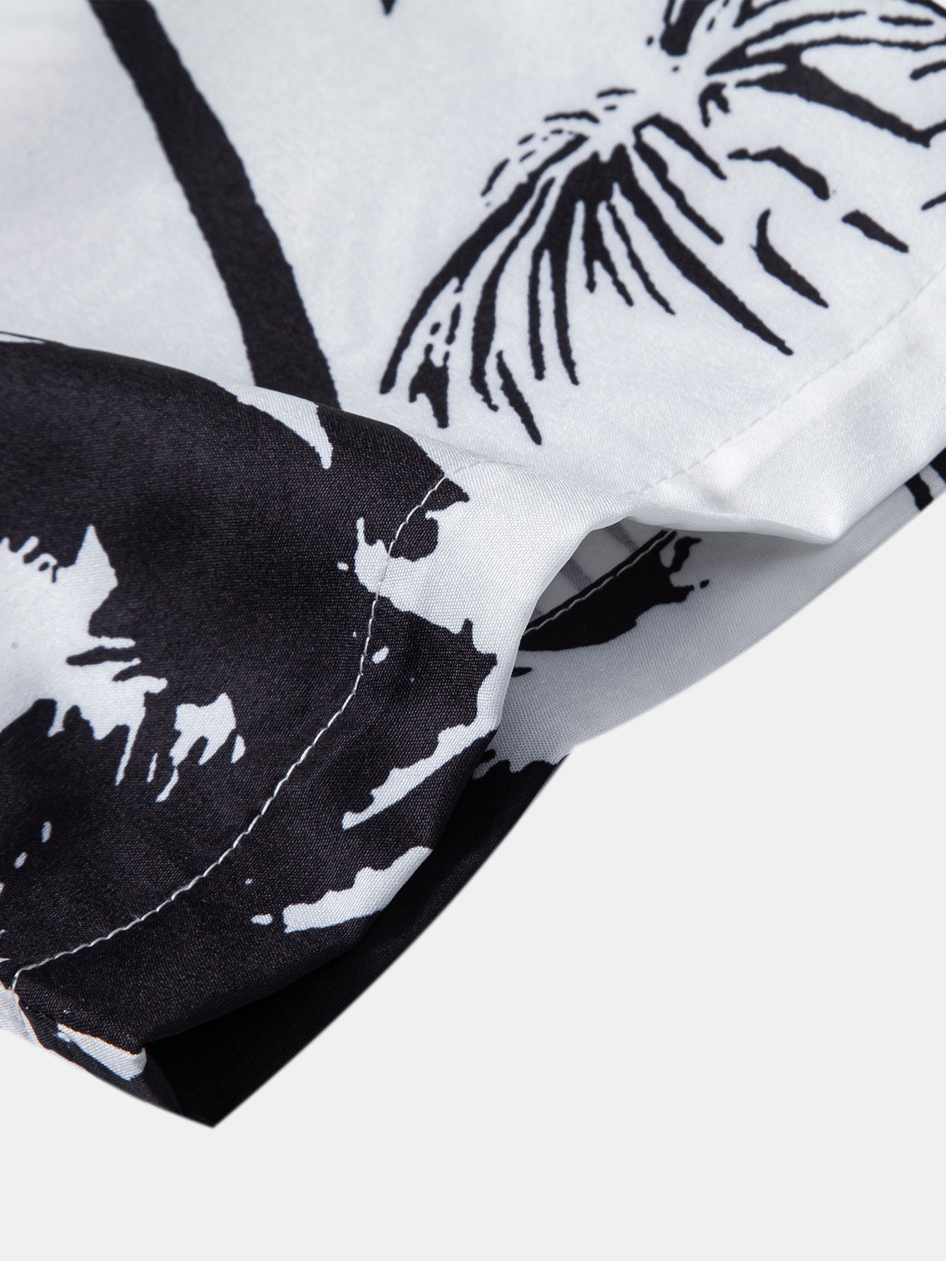 Palm Trees Print Button Up Shirt & Striped Swim Shorts