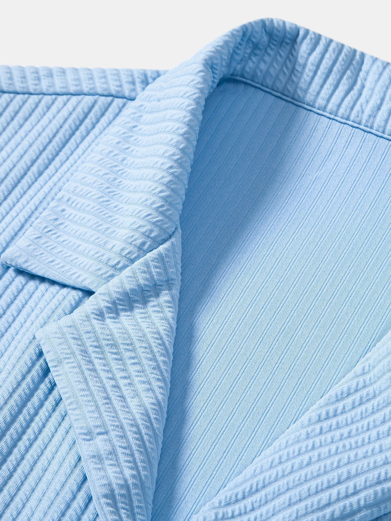 Muscle Fit Ribbed Deep Cuban Shirt & Drawstring Ribbed Shorts