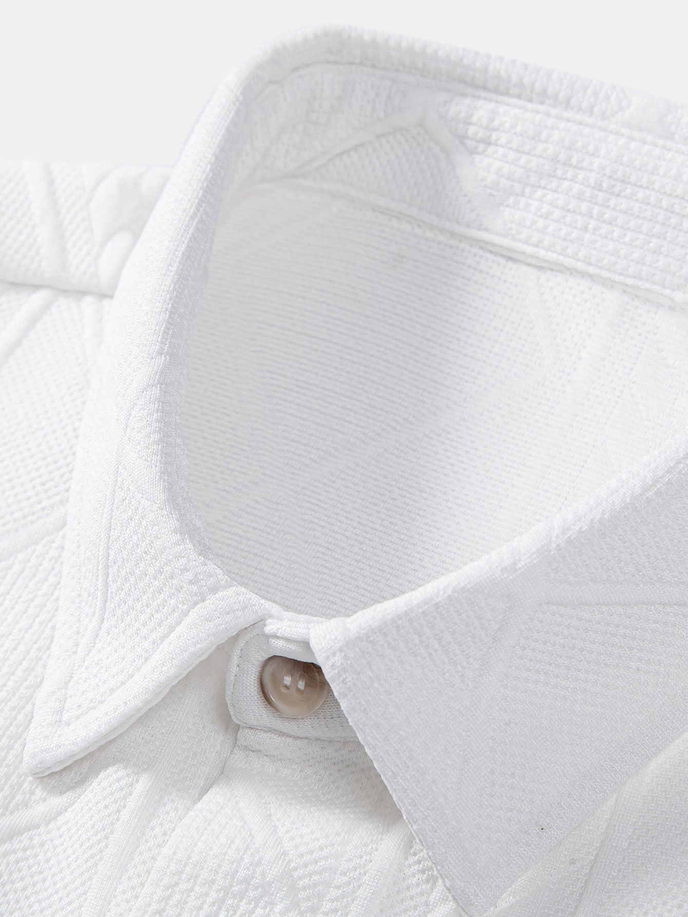 Geometric Jacquard Button Up Shirt & Shorts