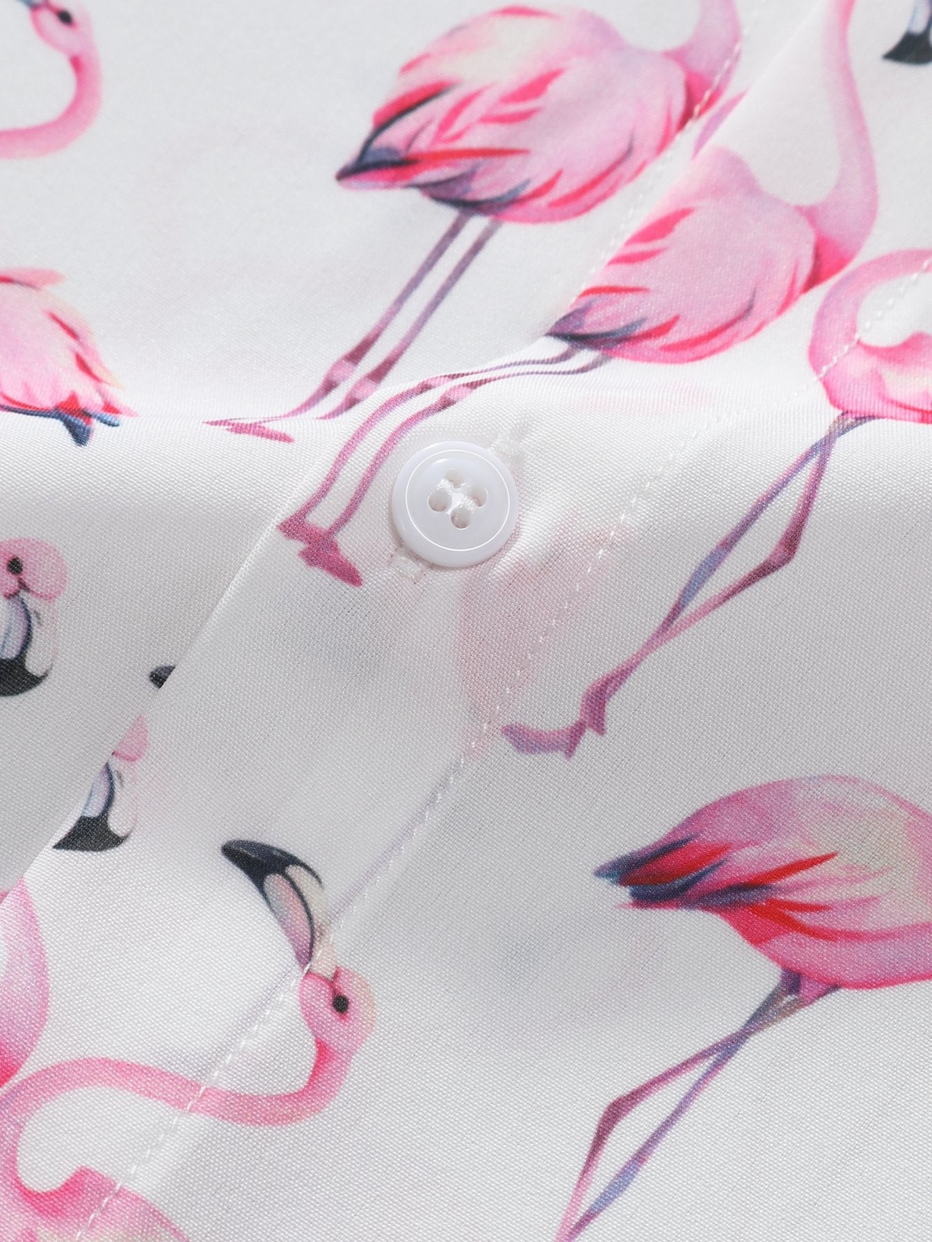 Flamingo Print Button Up Shirt & Swim Shorts