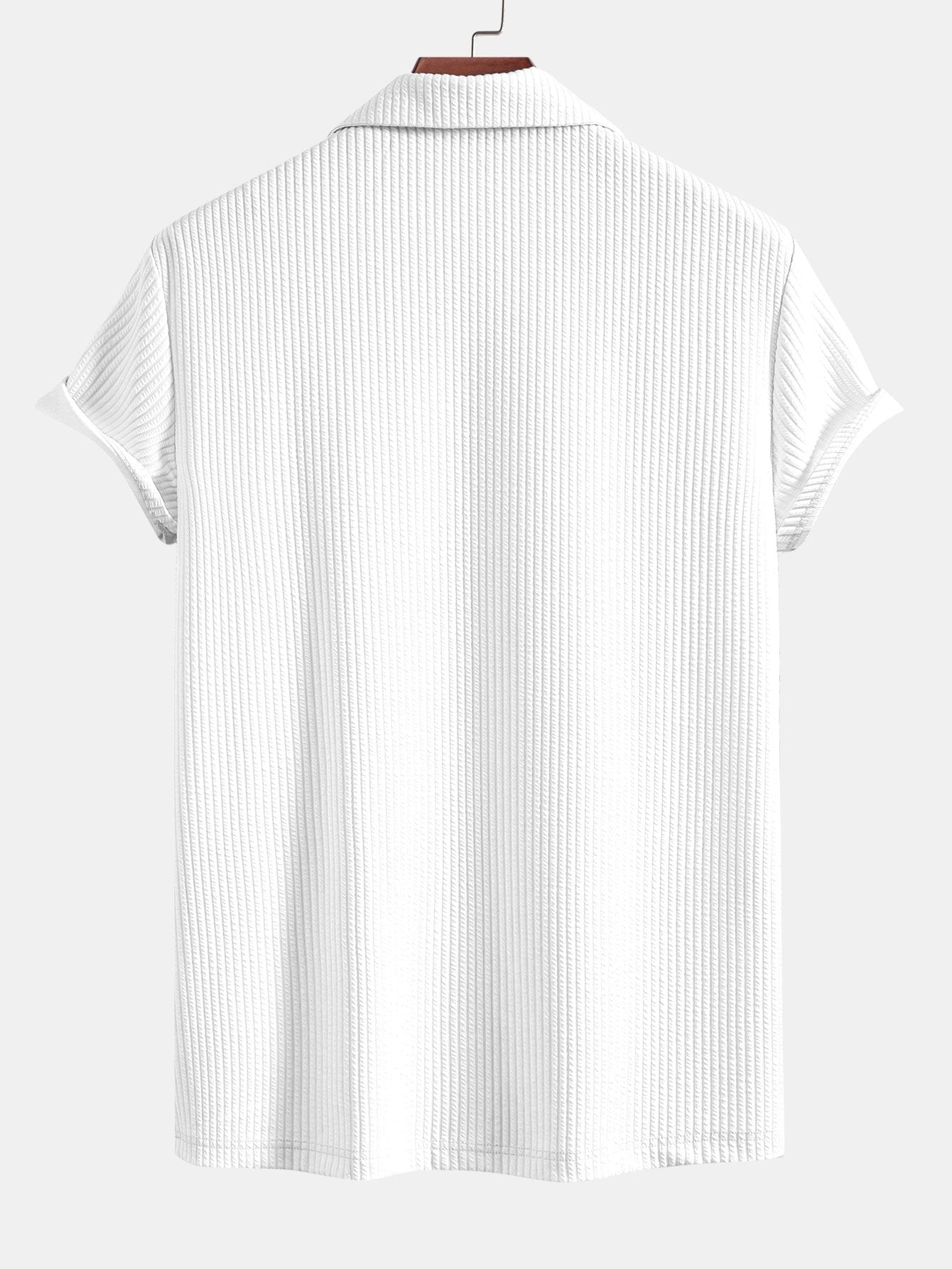 Muscle Fit Ribbed Deep Cuban Shirt & Drawstring Ribbed Shorts