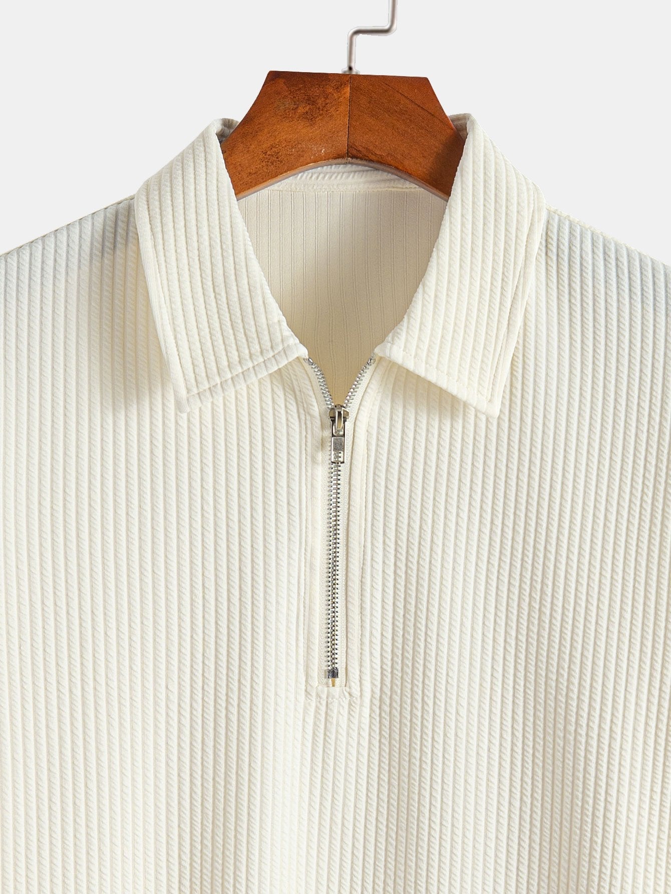 Muscle Fit Ribbed Half Zip Polo & Shorts