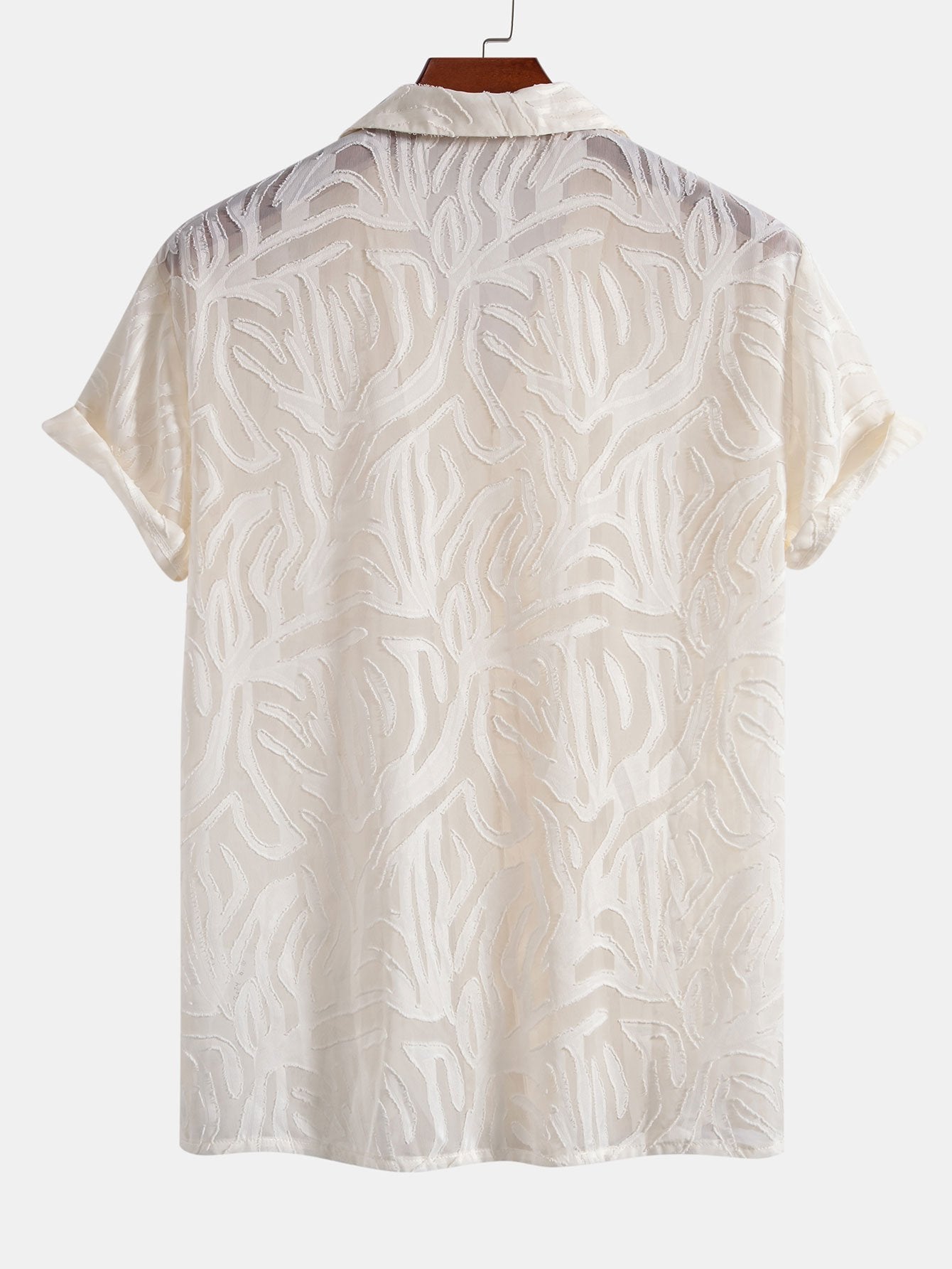 Jacquard Texture Cuban Shirt & Straight Leg Linen Pants