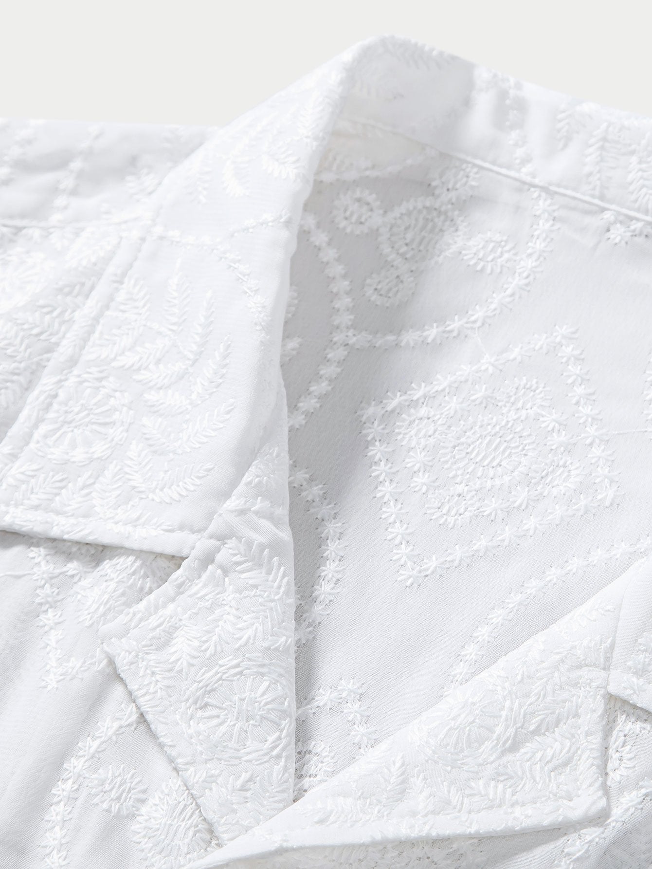 Embroidered Floral Cuban Shirt & Straight Leg Linen Pants