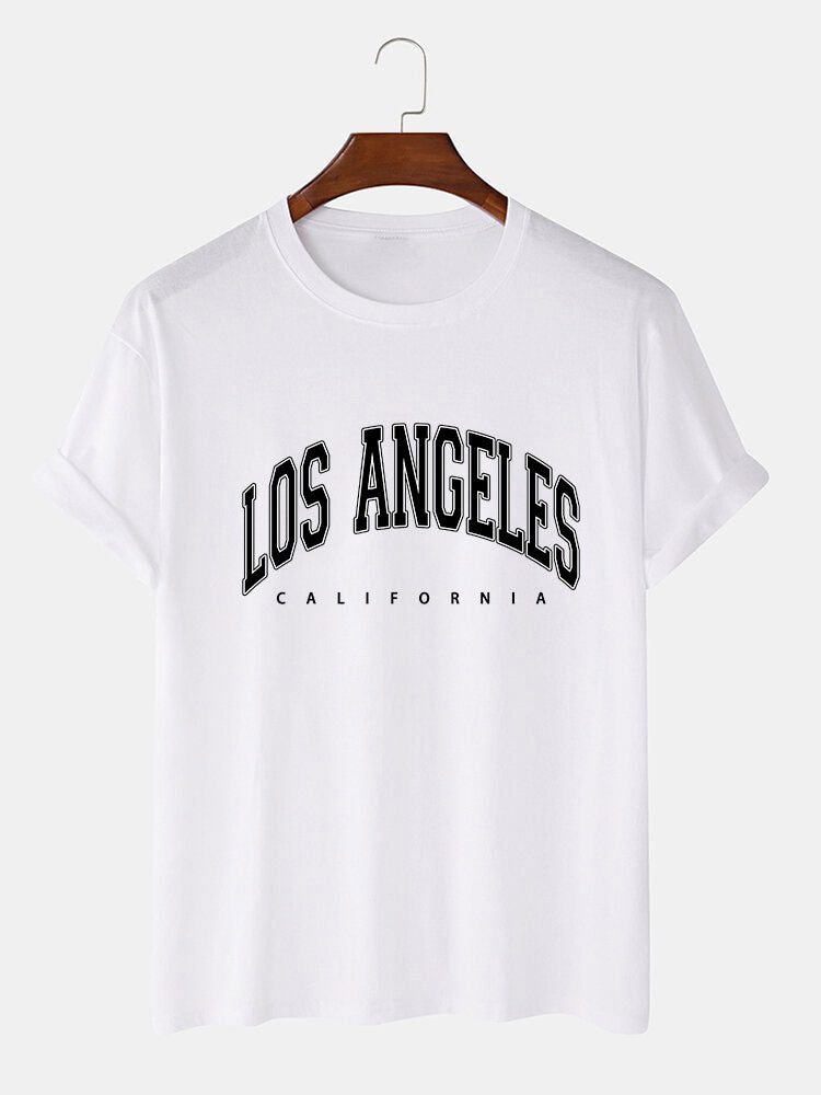 Los Angeles Print T-Shirt & Mid Length Shorts