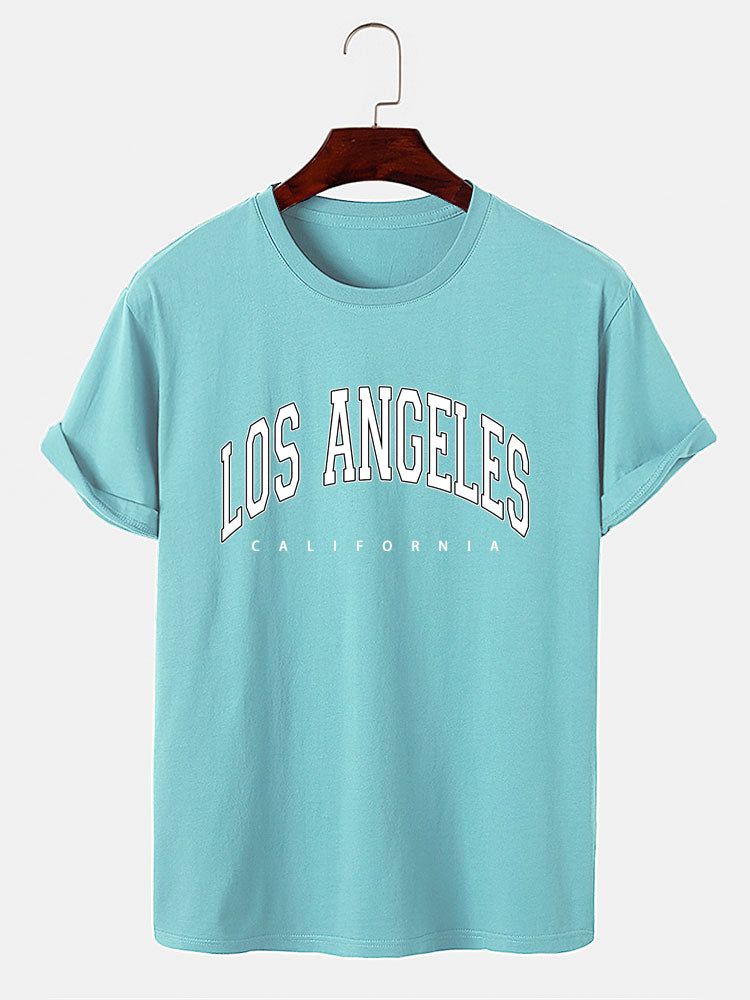 Los Angeles Print T-Shirt & Mid Length Shorts